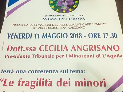 Convegno della Dott.ssa C. Angrisano 'Le fragilità dei minori in Abruzzo'