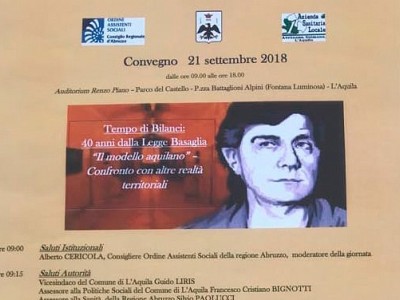 'Tempo di Bilanci: 40 anni dalla legge Basaglia', seminario aquilano